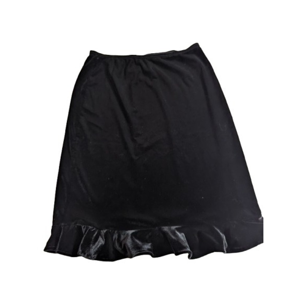 No Boundaries Black Velvet Ruffle Hem Mini Skirt Juniors Medium‎ 7/9 Y2K Goth